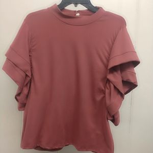 New Mauve flutter sleeve Blouse